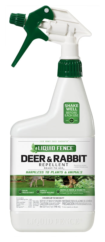 Liquid Fence HG-71126 Deer and Rabbit Repellent, Ready-to-Spray, 500 sq-ft Coverage