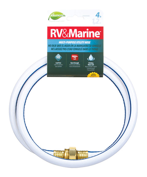 Swan 1/2 in. Dia. x 4 ft. L White Utility Hose Safe for Drinking Water