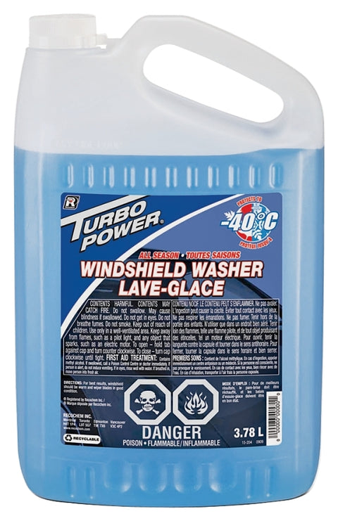 Turbo Power 15-204 Windshield Washer, Blue, 3.78 L, Bottle, Pack of 4