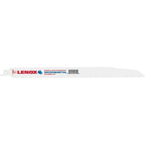 Lenox 22755OSB156R Reciprocating Saw Blade, 3/4 in W, 12 in L, 6 TPI, Bi-Metal Cutting Edge, Pack of 50