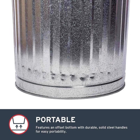Behrens 20 gal Silver Galvanized Steel Garbage Can Lid Included Animal Proof/Animal Resistant, Pack of 6
