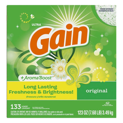 Gain 84919 Laundry Detergent, 8 lb Bo, Powder, Original
