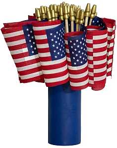 Valley Forge USE4D USA Stick Flag Display, Polycotton, Includes: (48) 4 x 6 in No-Fray Polycotton Stick Flags, Pack of 48