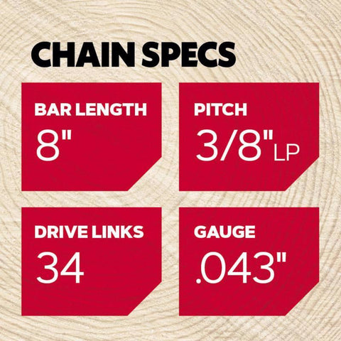 Oregon AdvanceCut R34 8 in. Chainsaw Chain 34 links