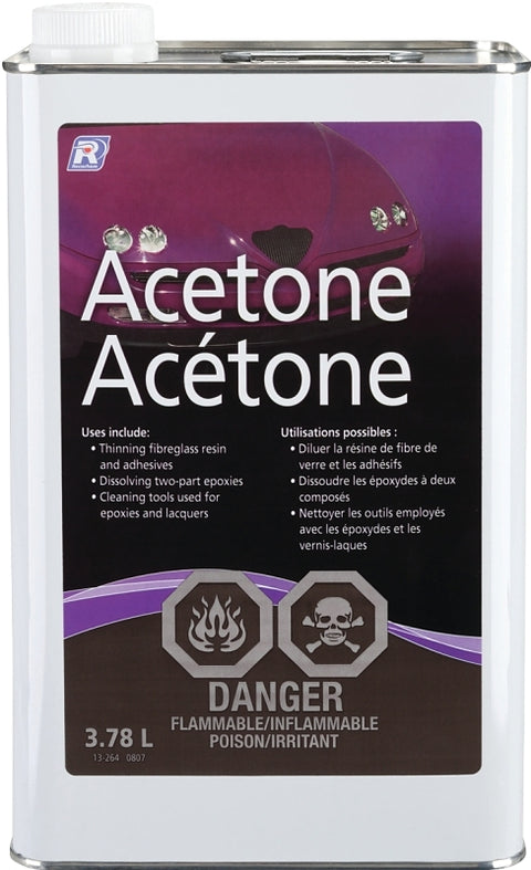 Solvable 53-264 Acetone, Liquid, Pungent, 3.78 L, Pack of 4