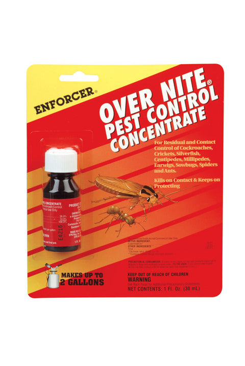 Enforcer Over Nite Pest Control Concentrate Insect Killer For Roaches, Ants, Spiders 1 oz.