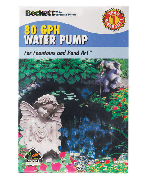 Beckett Plastic Pond and Fountain Pump 1 in. W x 1 in. L 80 gph