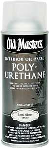 Old Masters 49510 Interior Polyurethane, Semi-Gloss, Liquid, Clear, 13 oz, Aerosol Can