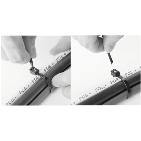 Gardner Bender 45-311UVBSC Cable Tie, Double-Lock Locking, 6/6 Nylon, Black