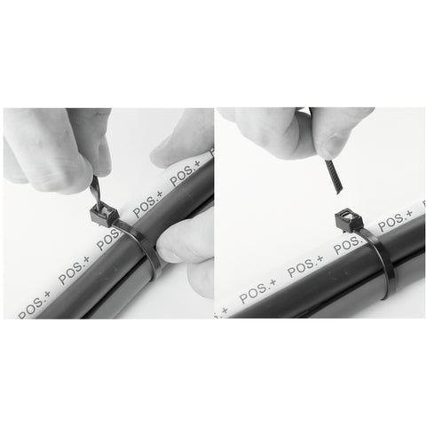 Gardner Bender 45-314UVBSC Cable Tie, 4 in Max Bundle Dia, Double-Lock Locking, Nylon, UV Black