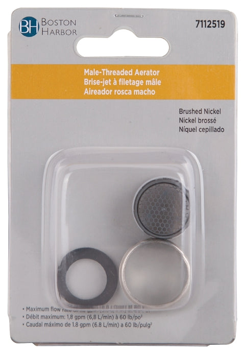 Boston Harbor A500196NNP-54 Faucet Aerator Male, 5/16 in Male, Plastic/Brass, Brushed Nickel
