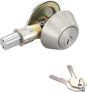 ProSource Signature Series T-D101SS Deadbolt, 3 Grade, Stainless Steel, 2-3/8, 2-3/4 in Backset, KW1 Keyway, Pack of 3