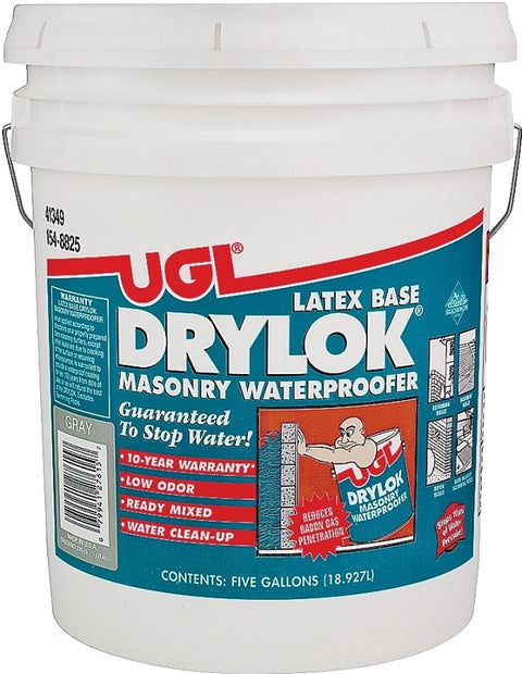 Drylok 27615 Masonry Waterproofer, Gray, Liquid, 5 gal, Pail