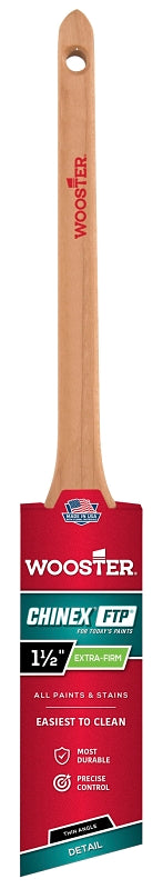 Wooster 4424-1 1/2 Paint Brush, 1-1/2 in W, 2-3/16 in L Bristle, Synthetic Fabric Bristle, Sash Handle