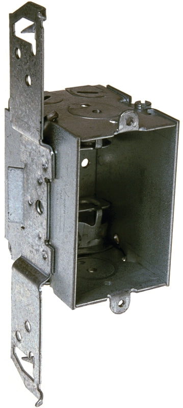 Raco 8524 Switch Box, 1-Gang, 3-Knockout, Steel, Aqua/Red, Bracket, Pa ...