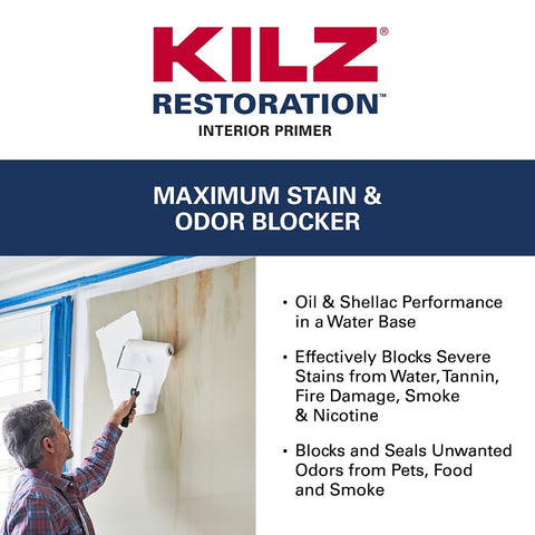 Kilz L200211 Primer, White, 1 gal Can, Pack of 4