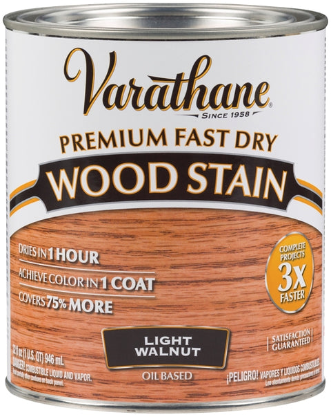 Varathane 262015 Wood Stain, Light Walnut, Liquid, 1 qt, Can