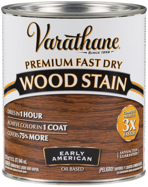 Varathane 262005 Premium Fast Dry Stain, Satin, Early American, Liquid, 1 qt Can, Pack of 2