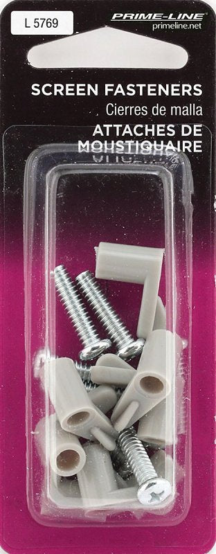 Prime-Line 053-3703 Screen Clip, Plastic, Gray, Pack of 6