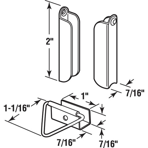 Prime-Line 018-4663 Screen Hanger and Latch, Aluminum, Mill, Pack of 6