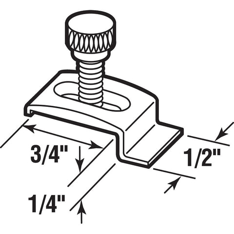 Prime-Line 165-4086 Storm Door Panel Clip, 3/4 in L x 1/2 in W x 1/4 in D Dimensions, Aluminum, Mill, Pack of 6