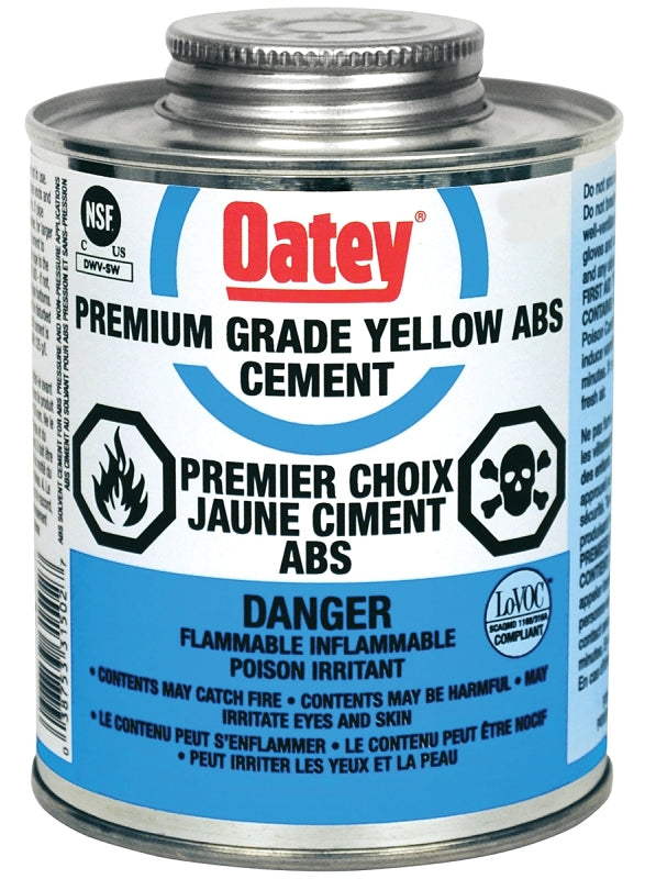 Oatey 48904/31500 Solvent Cement, Liquid, Yellow, 118 mL – Shell Lumber ...