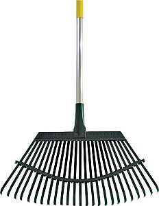 Flexrake 1A Lawn Rake, Steel Tine, 25-Tine, Aluminum Handle, 48 in L Handle