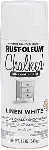 Rust-Oleum 302591 Chalk Spray Paint, Ultra Matte, Linen White, 12 oz, Can