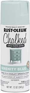 Rust-Oleum 302595 Chalk Spray Paint, 12 oz Can, 12 sq-ft Coverage Area, Oil Base, Ultra Matte, Serenity Blue