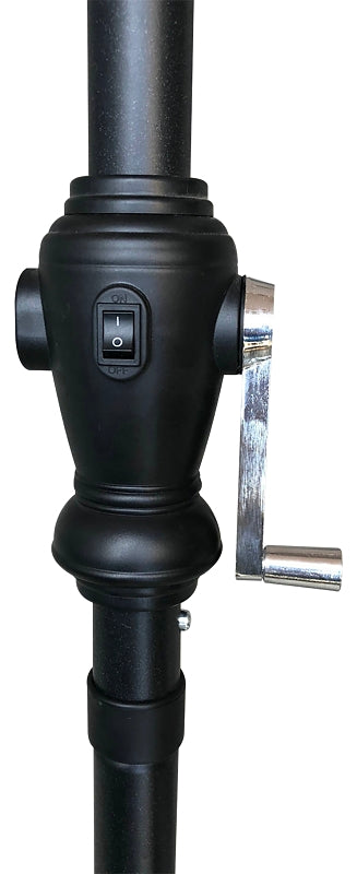 Seasonal Trends 59792 Tilt/Crank Market Umbrella with LED Lights, 94.4 in H, 106.2 in W Canopy, 106.2 in L Canopy