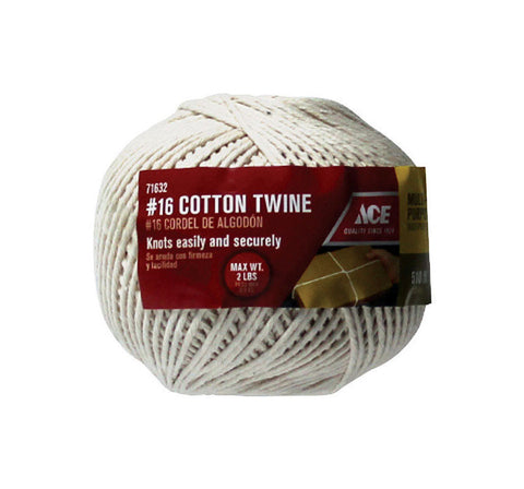 Ace 1/2 in. Dia. x 510 ft. L Wrapping Cotton Twine White