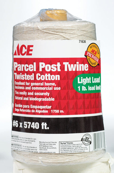 Ace 6 in. Dia. x 5470 ft. L Twisted Cotton Twine White