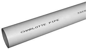 Charlotte Pipe PVC 04200 0800 Pipe, 2 in, 20 ft L, SCH 40 Schedule, PVC, White