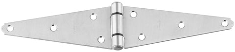 National Hardware N342-485 Strap Hinge, 6 in H Frame Leaf, Stainless Steel, Stainless Steel, Fixed Pin