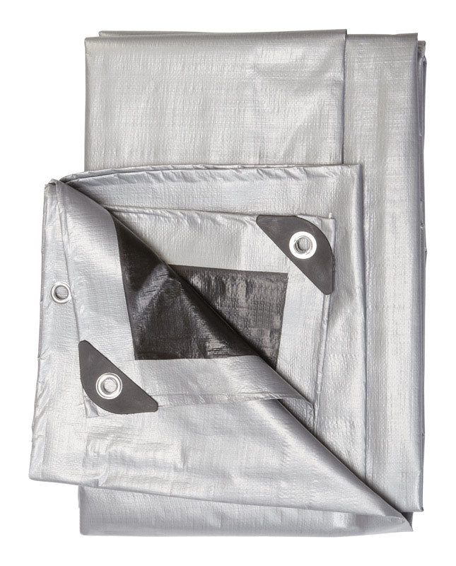 Shell Tarp Ace Silver/Black Heavy Duty Tarp 10 ft. W x 12 ft. L – Shell Lumber and ...