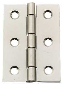 National Hardware N211-015 Decorative Broad Hinge, 2 in H Door Leaf, 3/64 in Thick Door Leaf, Steel, Satin Nickel