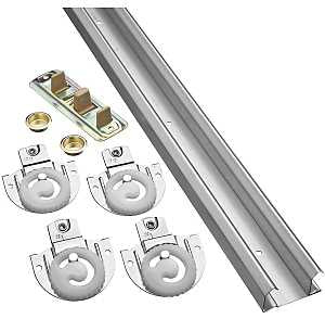 National Hardware N343-079 By-Passing Door Hardware, 60 in L Dimensions, Nylon/Steel, Galvanized