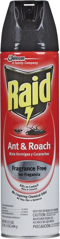 Raid 11717 Ant and Roach Killer, Liquid, Spray Application, 17.5 oz, 12% VOC