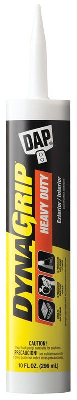 Dap 27509 Heavy Duty Acrylic Latex Construction Adhesive, 10 oz, Tube, 15 min Drying, Paste, Slight, Tan