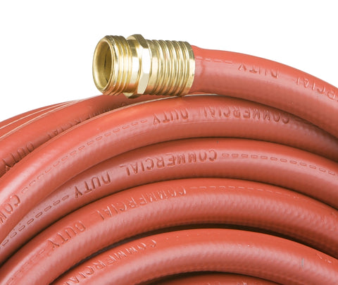 Swan ContractorPLUS CSNCG58100 Heavy-Duty Garden Hose, 5/8 in, 100 ft L, Female, Rubber/Vinyl, Red