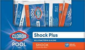 Clorox 32636CLX POOL & Spa Shock Plus Series Pool Chemical, 1 lb Bag, Solid, Chlorine, White, Pack of 36