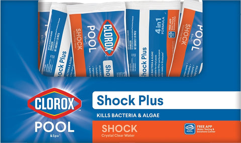 Clorox 32636CLX POOL & Spa Shock Plus Series Pool Chemical, 1 lb Bag, Solid, Chlorine, White, Pack of 36
