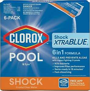 Clorox POOL & Spa Shock XtraBlue 36006CLX Pool Chemical, 1 lb Bottle, Chlorine