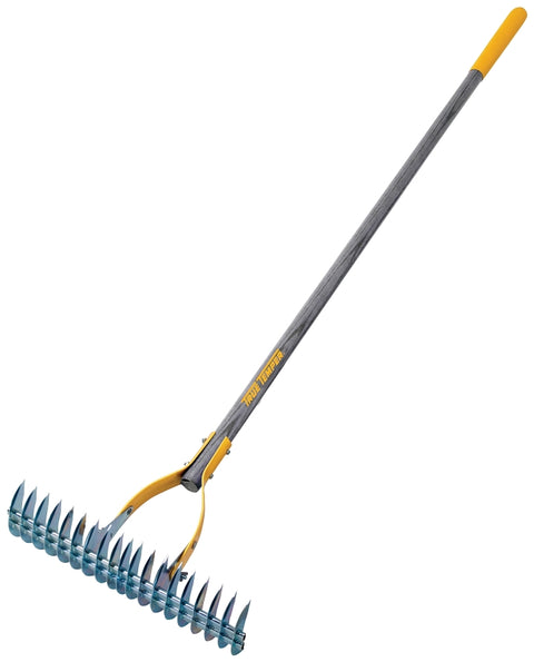 True Temper 2914000 Rake Thatch, 15 in L Tine, 19-Tine, Hardwood Handle