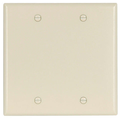 Eaton Cooper Wiring 2137LA-BOX Wallplate, 4-1/2 in L, 4.56 in W, 0.08 in Thick, 2 -Gang, Thermoset, Light Almond