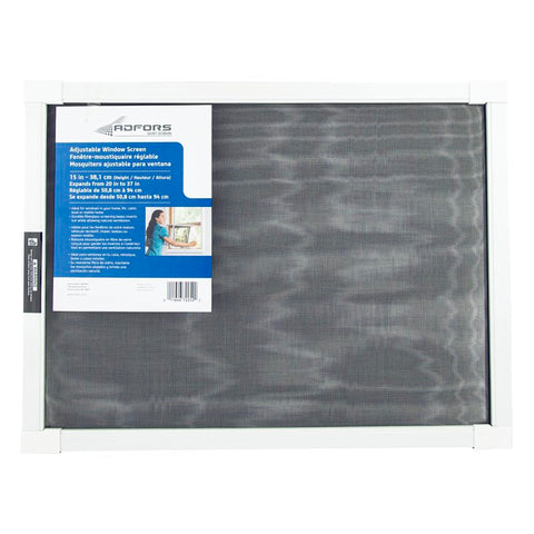 Adfors FSP8556-U Window Screen, 15 in L, 20 to 37 in W, Aluminum/Fiberglass, Charcoal