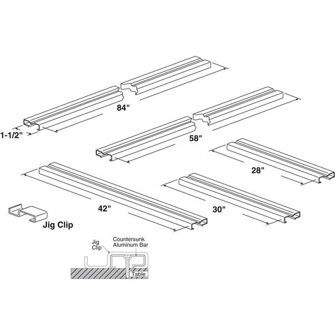 Make-2-Fit P 7924 Screen Table Jig Set, Aluminum Blade