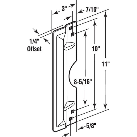 Defender Security U 9503 Latch Guard, Steel, 11 in H, 3 in W