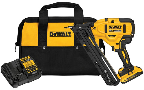DEWALT DCN650D1 Nailer Kit, Battery Included, 20 V, 2 Ah, 110 Magazine, 34 deg Collation, 15 ga Nail, Nail Fastener