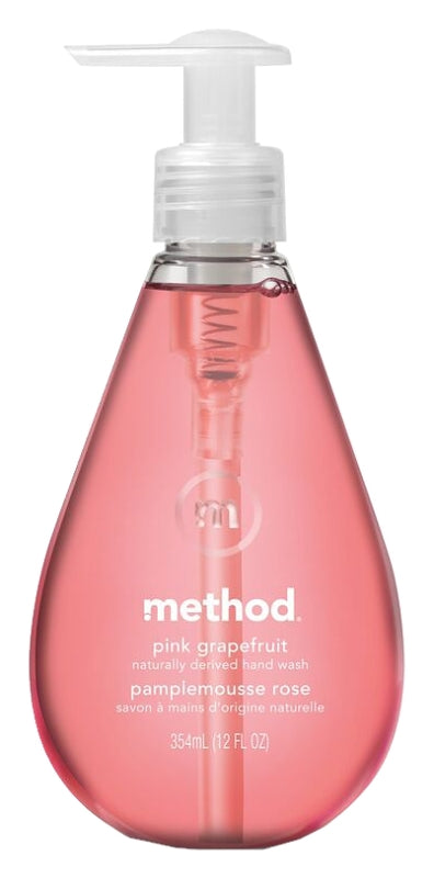 method 39 Gel Hand Wash, Gel, Pink, Pink Grapefruit, 12 oz Bottle
